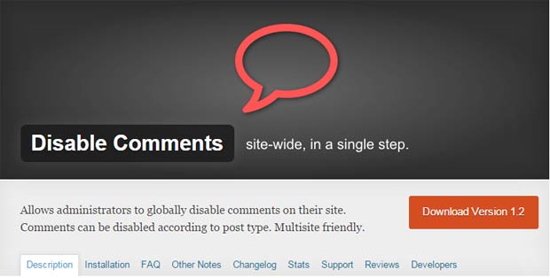 Plugin-Disable-Comments--Desabilitar-comentarios-de-wordpress