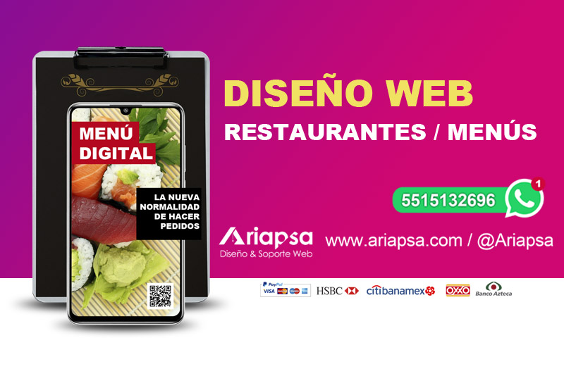 Diseño Web menus y restaurantes