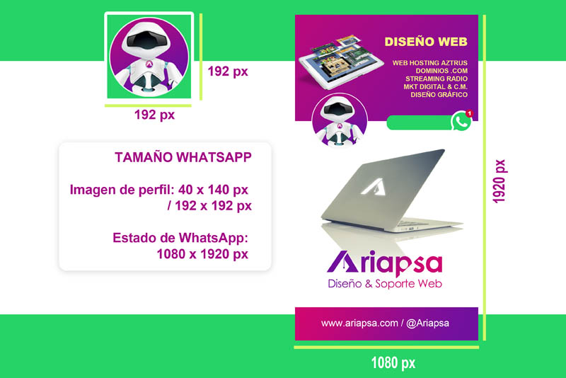 Tamaño para whatsapp Ariapsa México DESTACADO