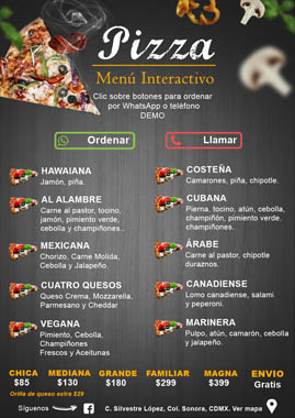 Pizzas Estándar Menú interactivo PDF by Ariapsa mini