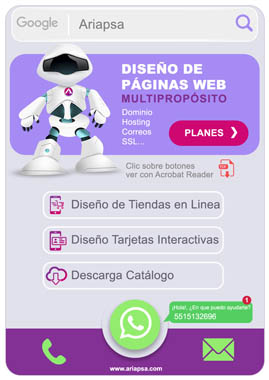 Ariapsa Estilo Design 1 Tarjeta Interactiva en PDF diseño web Ariapsa México