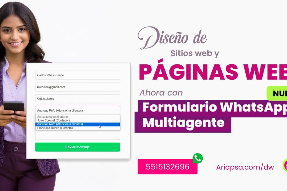 diseño de paginas web con formulario de whatsapp multiagentes mexico por ariapsa 3