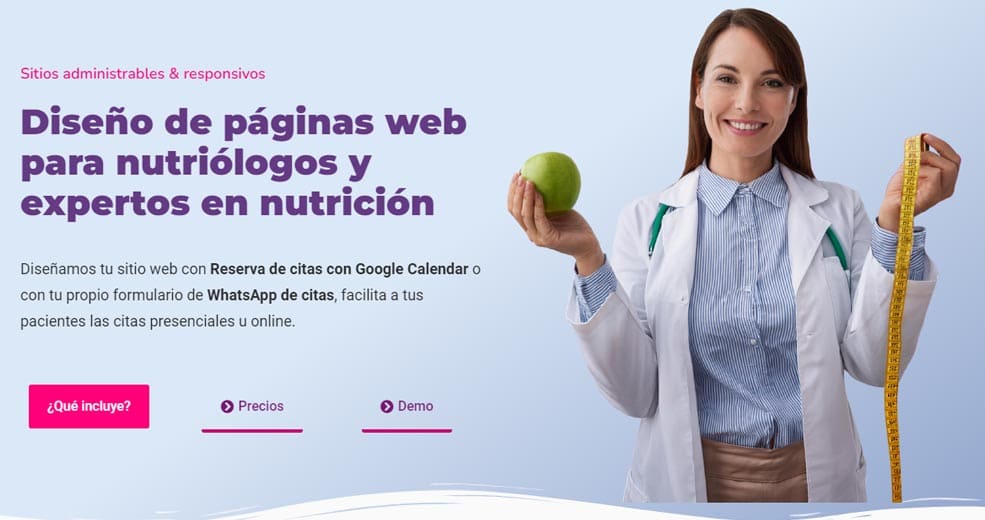 Diseño de paginas web para nutriologos en Mexico por Ariapsa