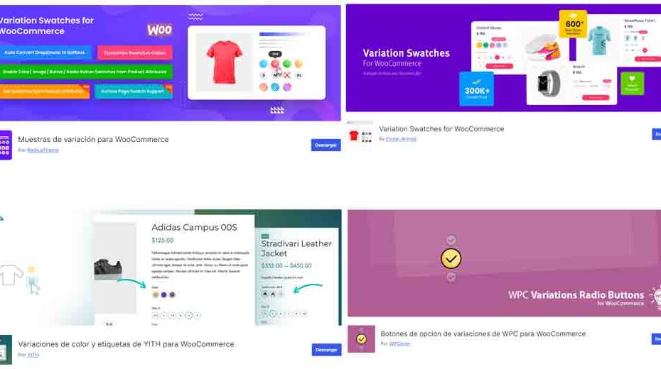 Plugins gratis para WordPress - WooCommerce para opciones