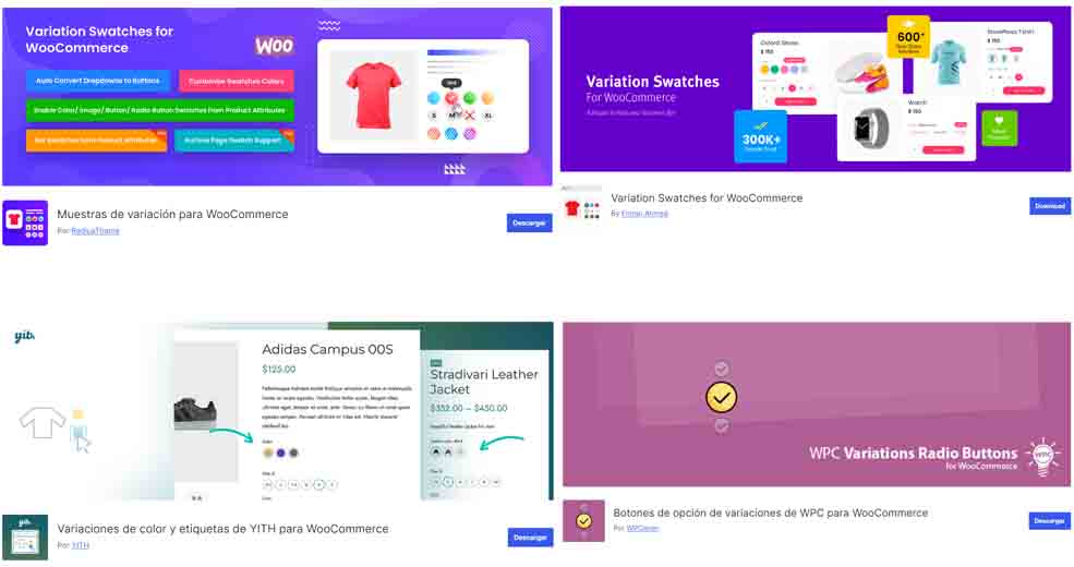 Plugins gratis para WordPress - WooCommerce para opciones
