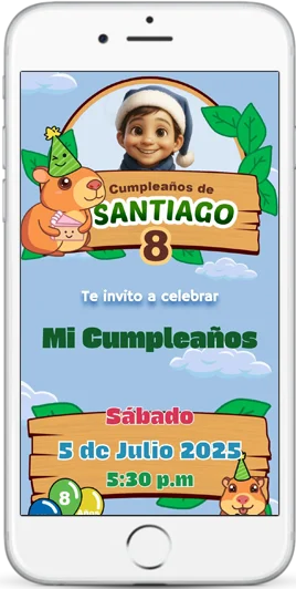 Invitaciones digitales cumpleaños capibara Ariapsa Mexico