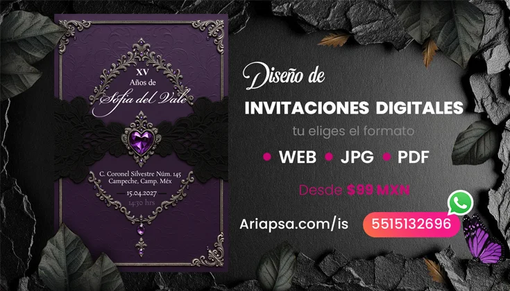 Invitaciones digitales jpg dark elegant webp MINI ariapsa
