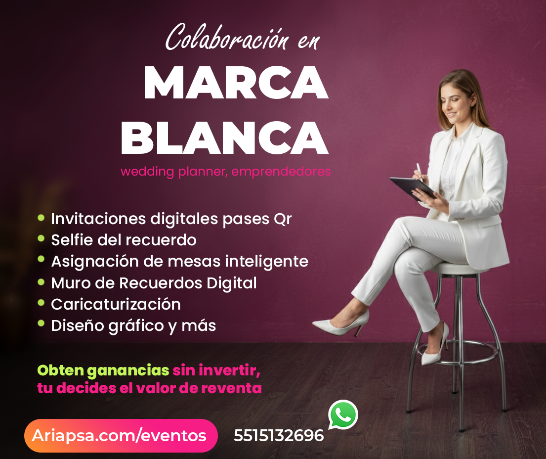 Marca Blanca Eventos Sociales Ariapsa 2025
