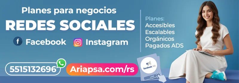 Banner sitio web Ariapsa Redes Sociale planes accesibles