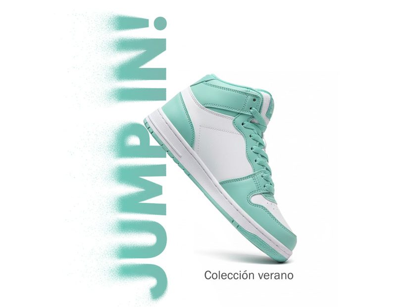 Behance Publicidad para colección de tenis con texto efecto de grano y dispersión Ariapsa