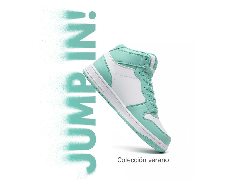 Behance Publicidad para colección de tenis con texto efecto de grano y dispersión Ariapsa