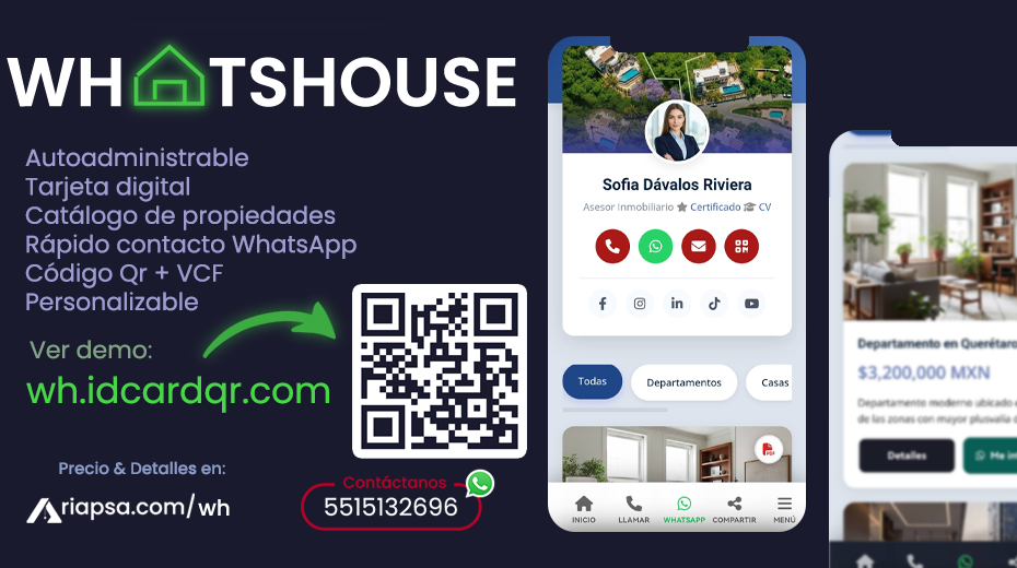 Diseño de pagina para agente inmobiliario contacto con WhatsApp