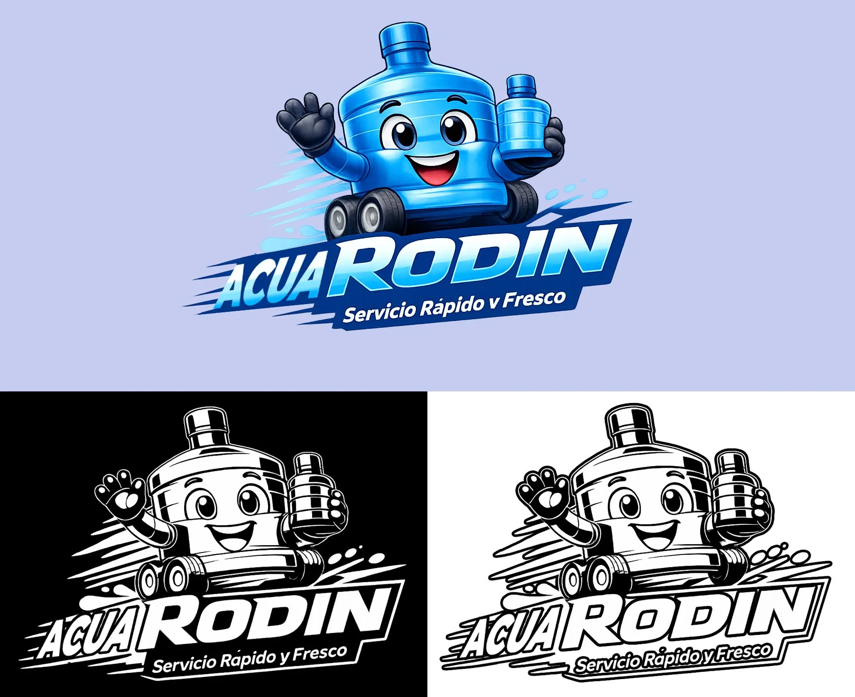 Logo repartido de agua acua rodin by ariapsa diseño de marcas mexico