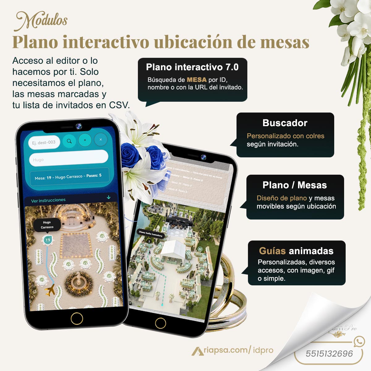 Invityumpro invitaciones Plano interactivo ubicacion de mesas