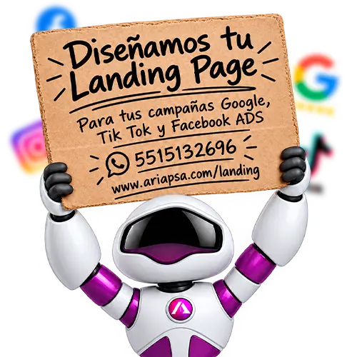 webp diseño de landing page ariapsa mexico