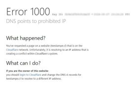 Qué es el error 1000 DNS points to prohibited IP ariapsa mexico